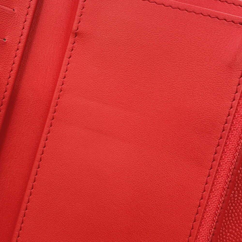 CHANEL Authentic Red Caviar Leather Logo Wallet - Picture 13 of 16